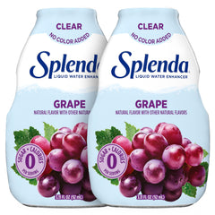 SPLENDA grape liquid water enhancer bottle front for zero-calorie flavor boost.