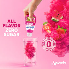 SPLENDA Liquid Water Enhancer label highlighting natural flavors for tasty hydration.
