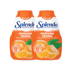 SPLENDA Mandarin Orange liquid water enhancer bottle offers zero sugar flavor.