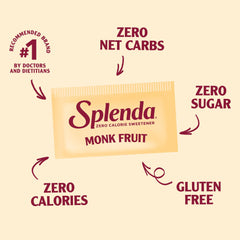 Baking-ready SPLENDA Monk Fruit Zero Calorie sweetener for sugar-free recipes.