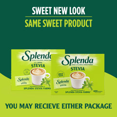 Close-up of SPLENDA farm-grown stevia leaves showing natural origin.