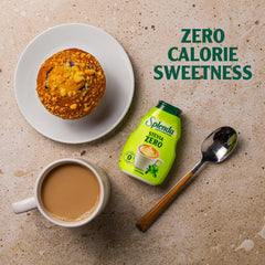 SPLENDA Stevia Liquid Drops being squeezed into coffee for keto-friendly sweetness