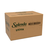 SPLENDA Stevia packets closeup, zero-calorie sweetness for beverages.