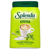 SPLENDA Stevia zero-calorie sweetener jar front view for everyday, calorie-free sweetness.