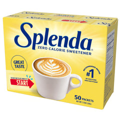 Splenda sugar substitute packets in packaging for quick, measured sweetness