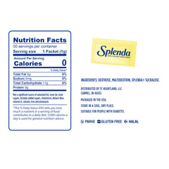 Splenda two-teaspoons sweetness packets for coffee or tea