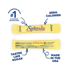 Splenda zero calorie packets shown up close for everyday low-carb sweetness.