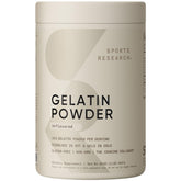 Sports Research Gelatin Collagen powder scoop highlighting protein-rich formula for cooking and baking.