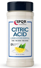 SPQR Seasonings Citric Acid 1lb bottle for versatile flavoring and cleaning.