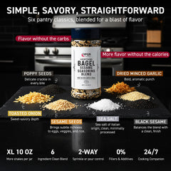 SPQR Everything Bagel Seasoning two pour sizes for versatile use