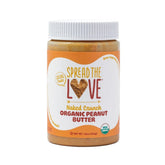 Spread The Love Naked Crunch peanut butter jar close-up showing creamy texture for toast