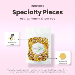 Honeycomb wafer papers from Sprinkle Pop for elegant bee-themed accents.