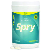 Spry Wintergreen gum pack in a resealable container for on-the-go freshness.