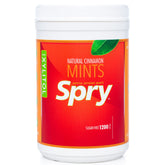 Spry Xylitol Cinnamon Mints pack front for fresh breath on the go.