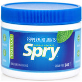 Spry Xylitol Peppermint Candy pack front, sugar-free breath freshener for daily use.