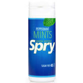 Spry Xylitol Peppermint Mints bottle provides sugar-free breath freshening on the go.