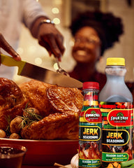 Spur Tree Jamaican Jerk Seasoning in a spice bowl, ready to season meats.