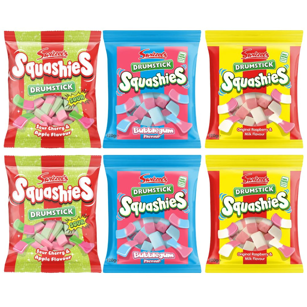Squashie Variety 6 Pack pack shot featuring assorted flavours for sharing and gifting