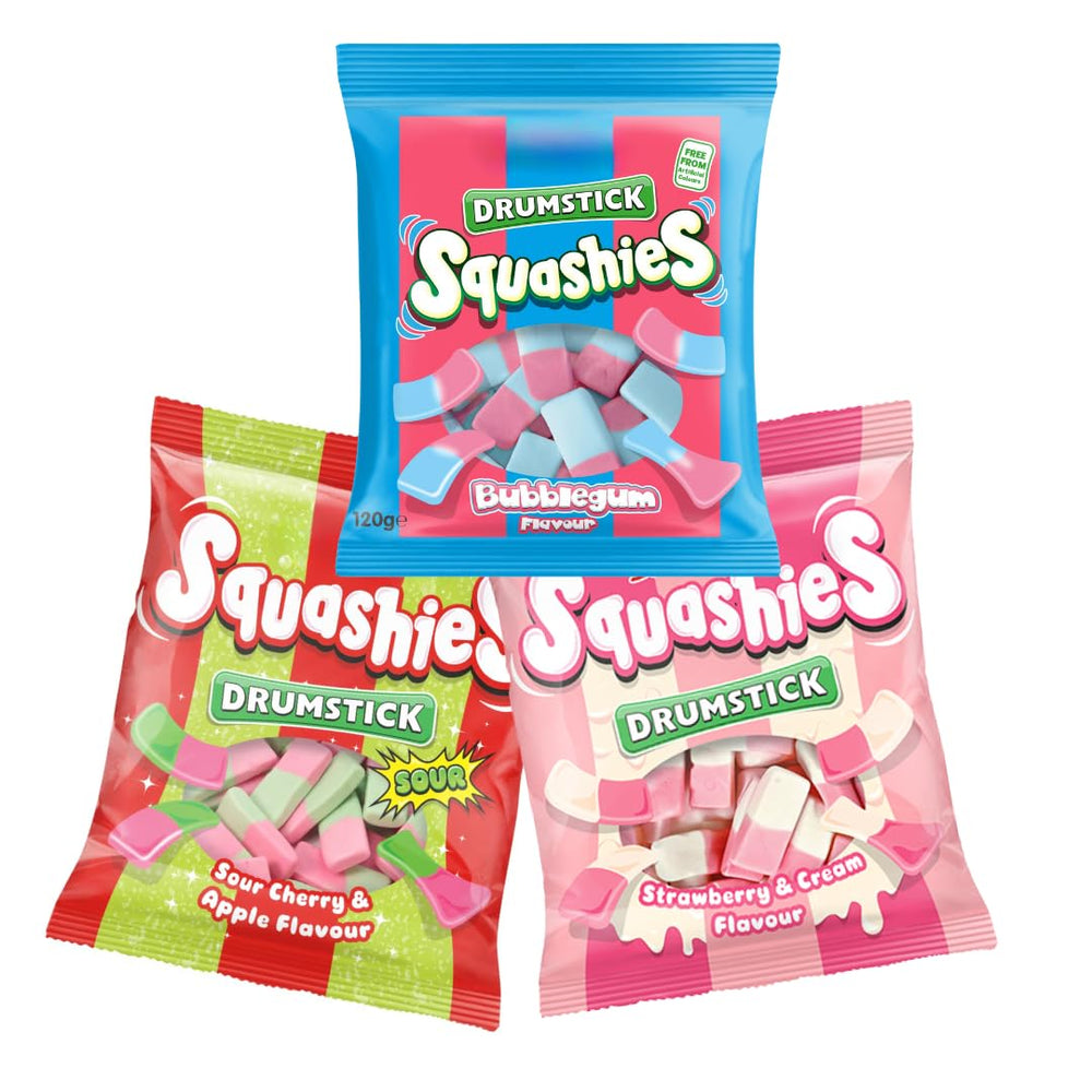 Squashies Drumstick 3-pack image featuring three flavors for on-the-go snacking.