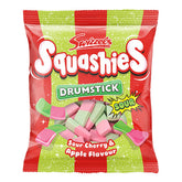Squashies Drumstick Cherry & Apple 120g pack displays a fruity jelly treat, ideal for snacking.