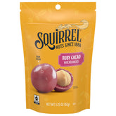 Squirrel Brand Ruby Cacao Macadamias bag front for on-the-go premium snack