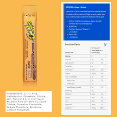 Sqwincher Stik Zero Orange packet for sugar-free electrolyte replenishment.