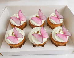 SS Cohen edible butterflies with 3D fold for cake decorating.