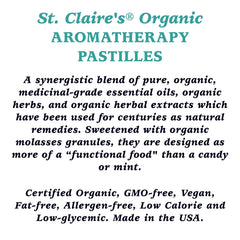 St. Claire's Organics Tummy Soothers pastilles close-up highlighting cardamom and ginger