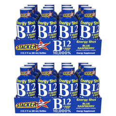 STACKER 2 Blue Raspberry energy shot bottle offers on-the-go energy and focus
