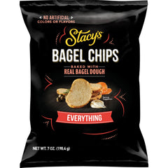 Stacy's Everything Bagel Chips close-up with golden crunch for snacking