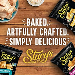 Stacy's Tomato & Basil chips on plate, pairs well with hummus.