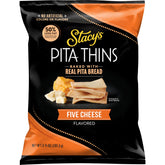 Stacy's Pita Thins Five Cheese bag ready for quick, shareable on-the-go snacking.