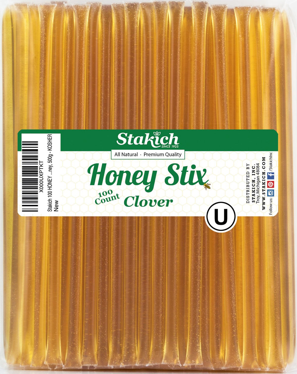 Stakich Clover Honey Stix with mess-free packaging for travel