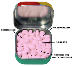 Packaging and label of Star Trek Dilithium Crystal Breath Mints tin