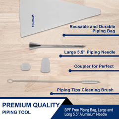 StarBlue stainless steel needle stays durable for repeated donut fillings.