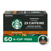 Starbucks 2X Caffeine House Blend pod close-up highlighting bold aroma