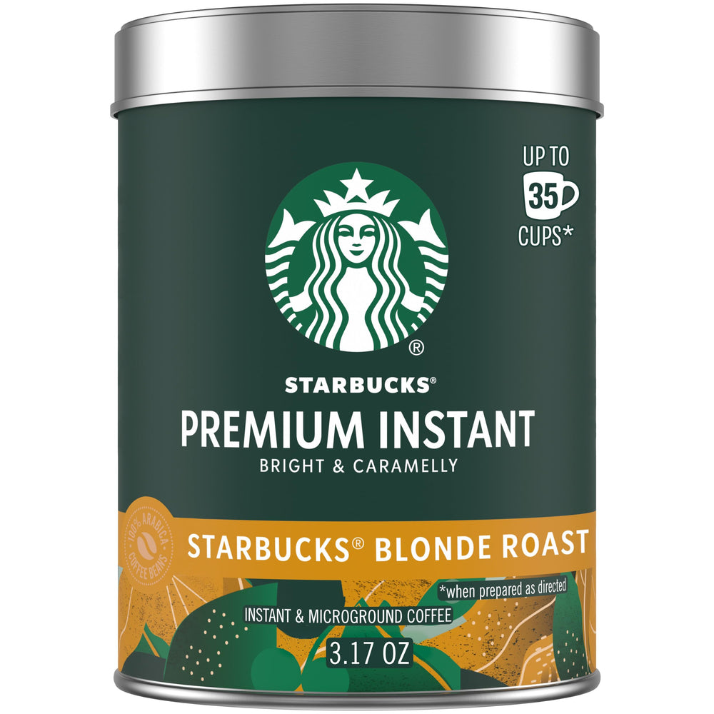 Starbucks Blonde Roast Premium Instant Coffee tin for quick cafe-quality mornings