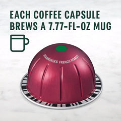 Pouring a 7.8 oz Starbucks by Nespresso Vertuo French Roast mug.