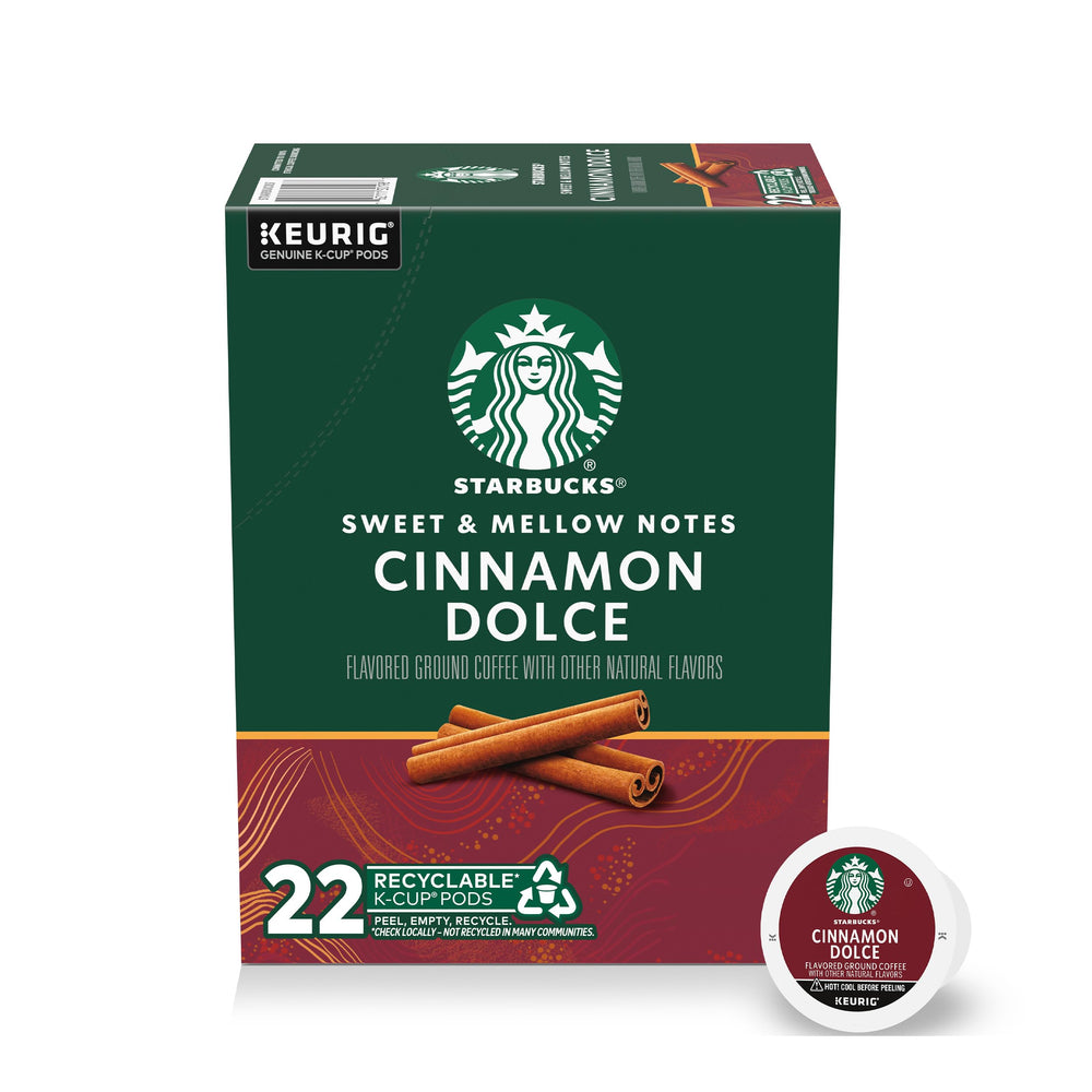 Starbucks Cinnamon Dolce pod box for home brewing convenience.