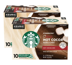 Starbucks classic hot cocoa k-cup box, convenient indulgence for busy mornings.