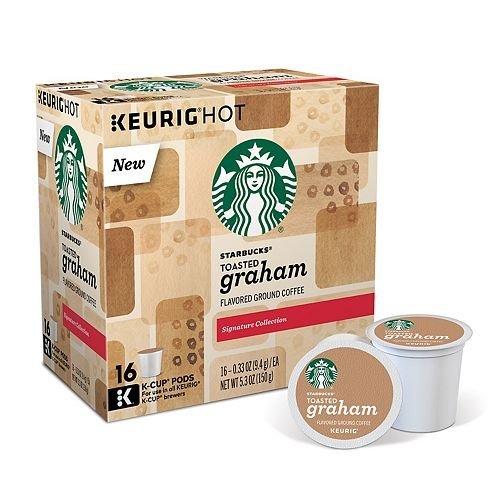 Starbucks Coffee Toasted Graham pod closeup showing rich aroma, ideal for a quick, flavorful brew.