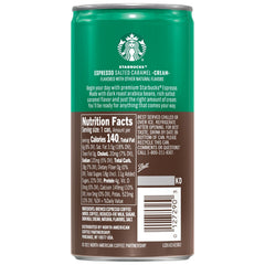 Starbucks Doubleshot Salted Caramel iced coffee in glass ready to enjoy at home