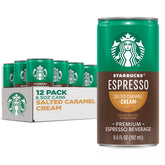 Starbucks Doubleshot Salted Caramel six point five ounce cans on shelf for quick caffeine