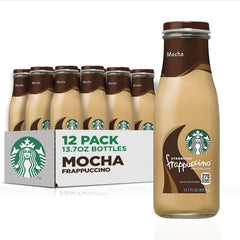 Starbucks Frappuccino Mocha bottle front, on-the-go coffee boost.