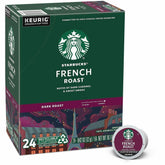 Starbucks French Roast K-Cup box with 24 pods for bold at-home brewing.