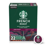 Starbucks French Roast K-Cup pods in box, bold aroma ready at home.