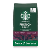 Starbucks French Roast whole bean bags displayed for bold at-home coffee