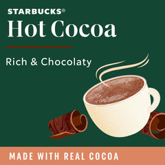Starbucks Hot Cocoa mug scene conveys cozy moments at home.