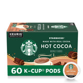 Starbucks Hot Cocoa pods box image shows convenient Keurig packaging for on-demand indulgence.