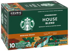 Starbucks House Blend coffee beans image emphasizing rich medium roast.